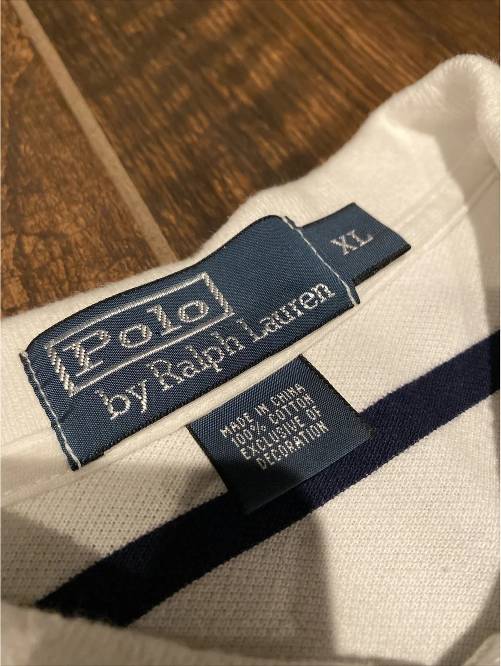 POLO RALPH LAUREN MEN SIZE XL WHITE STRIPED SHORT SLEEVE COLLARED POLO SHIRT